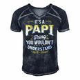 Mens Funny Dad Tee Its A Papi Thing You Wouldnt Understand Men's Short Sleeve V-neck 3D Print Retro Tshirt Navy Blue
