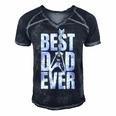 Mens Funny Dads Birthday Fathers Day Best Dad Ever Men's Short Sleeve V-neck 3D Print Retro Tshirt Navy Blue