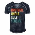 Mens Funny Golfer Brother Uncle Golf Legend Vintage Retro Golfing Men's Short Sleeve V-neck 3D Print Retro Tshirt Navy Blue