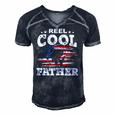 Mens Gift For Fathers Day Tee - Fishing Reel Cool Father Men's Short Sleeve V-neck 3D Print Retro Tshirt Navy Blue