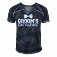 Mens Grooms Entourage Bachelor Stag Party Men's Short Sleeve V-neck 3D Print Retro Tshirt Navy Blue