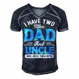 Mens I Have Two Titles Dad And Uncle Funny Grandpa Fathers Day V2 Men's Short Sleeve V-neck 3D Print Retro Tshirt Navy Blue