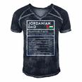Mens Jordanian Dad Nutrition Facts National Pride Gift For Dad Men's Short Sleeve V-neck 3D Print Retro Tshirt Navy Blue