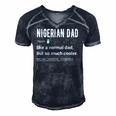 Mens Nigerian Dad Definition Design - Funny Nigerian Daddy Flag Men's Short Sleeve V-neck 3D Print Retro Tshirt Navy Blue