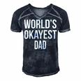 Mens Okayest Dad T Shirt Funny Sarcastic Novelty For Husband Fathers Day 160 Trending Shirt Men's Short Sleeve V-neck 3D Print Retro Tshirt Navy Blue