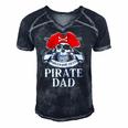 Mens Pirate Dad Worlds Best Pirate Men's Short Sleeve V-neck 3D Print Retro Tshirt Navy Blue