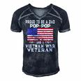 Mens Proud Dad Pop-Pop Vietnam War Veteran - Retro Us Flag Grandpa Men's Short Sleeve V-neck 3D Print Retro Tshirt Navy Blue