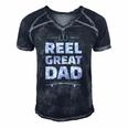 Mens Reel Great Dad - Fishing Gift Fisherman Father Men's Short Sleeve V-neck 3D Print Retro Tshirt Navy Blue