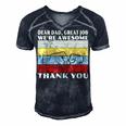 Mens Retro Dear Dad Great Job Were Awesome Thank You Vintage Men's Short Sleeve V-neck 3D Print Retro Tshirt Navy Blue