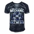 Mens Some People Call Me Mechanic The Most Important Call Me Dad V2 Men's Short Sleeve V-neck 3D Print Retro Tshirt Navy Blue
