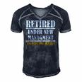 Mens Under New Managment Funny Retirement 2022 Gift Mens Men's Short Sleeve V-neck 3D Print Retro Tshirt Navy Blue