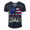 Mens Vintage American Flag 4Th Of July Patriotic Dad Gift Men's Short Sleeve V-neck 3D Print Retro Tshirt Navy Blue