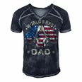 Mens Worlds Best Guitar Dad T 4Th Of July American Flag Men's Short Sleeve V-neck 3D Print Retro Tshirt Navy Blue