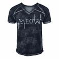 Meow Cat Shirt Meow Kitty Funny Cats Mom And Cat Dad 238 Trending Shirt Men's Short Sleeve V-neck 3D Print Retro Tshirt Navy Blue