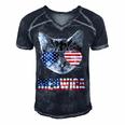 Meowica Funny Cat Patriotic Usa Shirt American Flag 544 Trending Shirt Men's Short Sleeve V-neck 3D Print Retro Tshirt Navy Blue