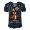 Merry Christmas Reindeer Funny Family 884 Shirt Men's Short Sleeve V-neck 3D Print Retro Tshirt Navy Blue