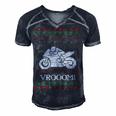 Motorcycle Ugly Christmaser Xmas 471 Shirt Men's Short Sleeve V-neck 3D Print Retro Tshirt Navy Blue