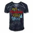 My Christmas Spirit Is Wine Funny 555 Shirt Men's Short Sleeve V-neck 3D Print Retro Tshirt Navy Blue