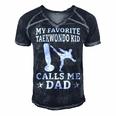 My Favorite Taekwondo Kid Calls Me Dad Karate Judo Men's Short Sleeve V-neck 3D Print Retro Tshirt Navy Blue