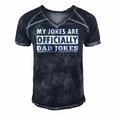 My Jokes Are Officially Dad Jokes Fathers Day Gift Men's Short Sleeve V-neck 3D Print Retro Tshirt Navy Blue