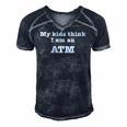My Kids Think I Am An Atm Funny Fathers Day Mothers Day Men's Short Sleeve V-neck 3D Print Retro Tshirt Navy Blue