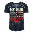 My Son Is Soldier Proud Military Dad 710 Shirt Men's Short Sleeve V-neck 3D Print Retro Tshirt Navy Blue