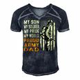 My Son Is Soldier Proud Military Dad 715 Shirt Men's Short Sleeve V-neck 3D Print Retro Tshirt Navy Blue