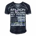 My Son My Soldier Hero Proud Army Dad 702 Shirt Men's Short Sleeve V-neck 3D Print Retro Tshirt Navy Blue