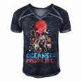 Oceans Of Possibilities Summer Reading 2022 Octopus Men's Short Sleeve V-neck 3D Print Retro Tshirt Navy Blue