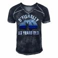 Ofishally 13 Years Old Fisherman 13Th Birthday Fishing Men's Short Sleeve V-neck 3D Print Retro Tshirt Navy Blue