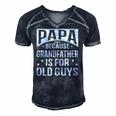 Papa Because Grandfather Fathers Day Dad Men's Short Sleeve V-neck 3D Print Retro Tshirt Navy Blue