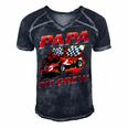 Papa Pit Crew Race Car Birthday Party Racing Family Men's Short Sleeve V-neck 3D Print Retro Tshirt Navy Blue