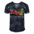 Peace Love Cinco De Mayo Funny Men's Short Sleeve V-neck 3D Print Retro Tshirt Navy Blue