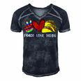 Peace Love Cinco De Mayo Funny V2 Men's Short Sleeve V-neck 3D Print Retro Tshirt Navy Blue