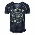 Poppy Because Grandpa Is For Old Guys Men's Short Sleeve V-neck 3D Print Retro Tshirt Navy Blue