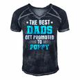 Poppy - The Best Dads Get Promoted To Poppy Men's Short Sleeve V-neck 3D Print Retro Tshirt Navy Blue