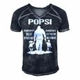 Popsi Grandpa Gift Popsi Best Friend Best Partner In Crime Men's Short Sleeve V-neck 3D Print Retro Tshirt Navy Blue