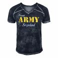 Proud Army Stepdad Fathers Day Men's Short Sleeve V-neck 3D Print Retro Tshirt Navy Blue