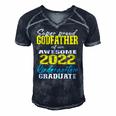 Proud Godfather Of Kindergarten Graduate 2022 Graduation Men's Short Sleeve V-neck 3D Print Retro Tshirt Navy Blue