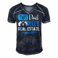 Real Estate Agent Men Dad Funny Realtor Gift Raglan Baseball Men's Short Sleeve V-neck 3D Print Retro Tshirt Navy Blue