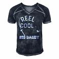 Reel Cool Big Daddy Fishing Fathers Day Gift Men's Short Sleeve V-neck 3D Print Retro Tshirt Navy Blue