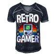 Retro Gaming Video Gamer Gaming Men's Short Sleeve V-neck 3D Print Retro Tshirt Navy Blue