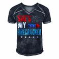 Shes My Firecracker His And Hers 4Th July Matching Couples Men's Short Sleeve V-neck 3D Print Retro Tshirt Navy Blue