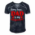 Sorry Boys Dad Is My Valentines Funny Hearts Love Daddy Girl Men's Short Sleeve V-neck 3D Print Retro Tshirt Navy Blue