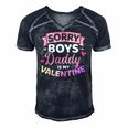 Sorry Boys Daddy Is My Valentines Day Men's Short Sleeve V-neck 3D Print Retro Tshirt Navy Blue