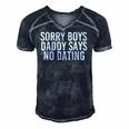 Sorry Boys Daddy Says No Dating Funny Girl Gift Idea Men's Short Sleeve V-neck 3D Print Retro Tshirt Navy Blue