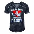 Sorry Boys My Heart Belongs To Daddy Kids Valentines Gift Men's Short Sleeve V-neck 3D Print Retro Tshirt Navy Blue