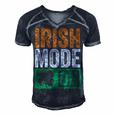 St Patricks Day Beer Drinking Ireland - Irish Mode On Men's Short Sleeve V-neck 3D Print Retro Tshirt Navy Blue