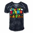 Super Daddio Gamer Daddy Men's Short Sleeve V-neck 3D Print Retro Tshirt Navy Blue
