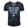 The Best Dads Have Daughters Who Are Farmers Men's Short Sleeve V-neck 3D Print Retro Tshirt Navy Blue